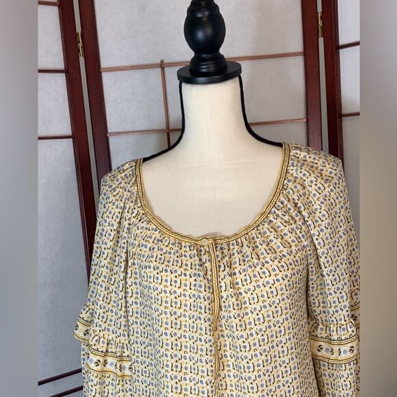 Max Studio Yellow floral Blouse with bubble sleeves - Picture 5 of 10